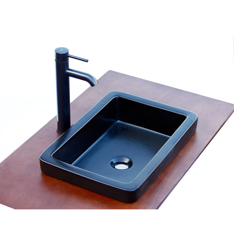 Vanitesse SemiRecessed Ceramic Rectangular DropIn Bathroom Sink Wayfair